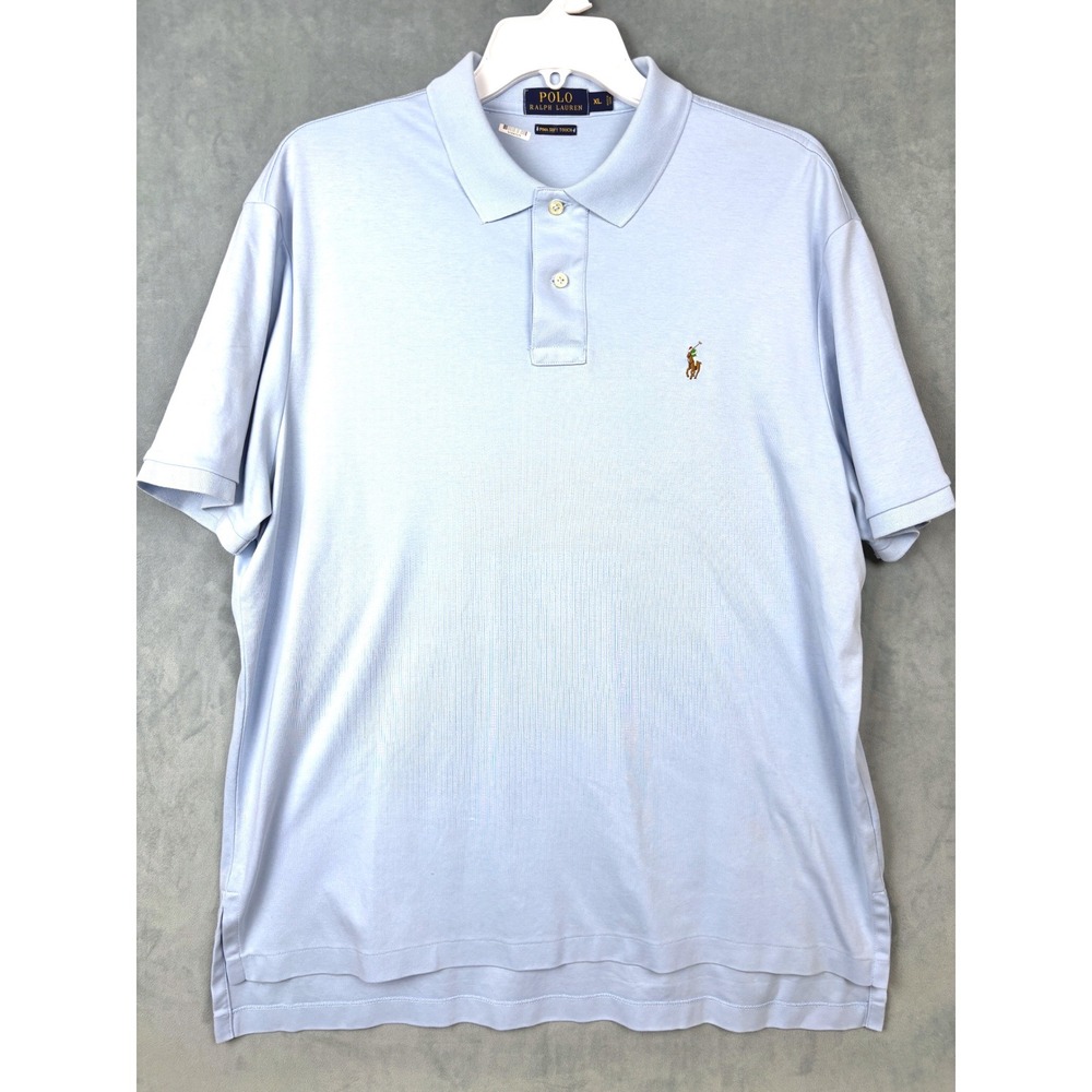Polo Ralph Lauren Pima Soft Touch Polo Shirt XL Light Blue Short Sleeve Cotton